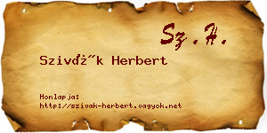 Szivák Herbert névjegykártya